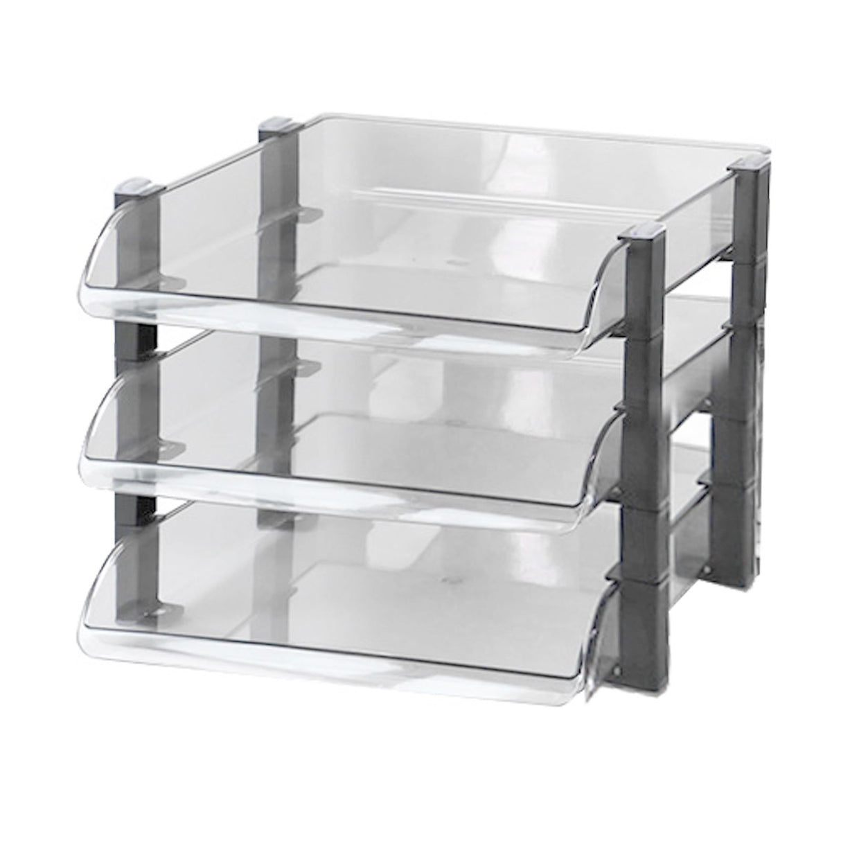 Desk File Letter Tray Layered Classified Documents Rack Acrylic Office Storage Rack Transparent 3 Layers 280x372x247mm