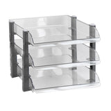Desk File Letter Tray Layered Classified Documents Rack Acrylic Office Storage Rack Transparent 3 Layers 280x372x247mm