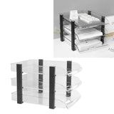 Desk File Letter Tray Layered Classified Documents Rack Acrylic Office Storage Rack Transparent 3 Layers 280x372x247mm - Rear View