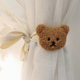 Curtain Tiebacks Embroidered Bear Head Curtain Strap Tie Rope Children Room Decoration Brown Bear - Extra Image