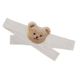 Curtain Tiebacks Embroidered Bear Head Curtain Strap Tie Rope Children Room Decoration Milk Tea Color Bear - Top-Down View
