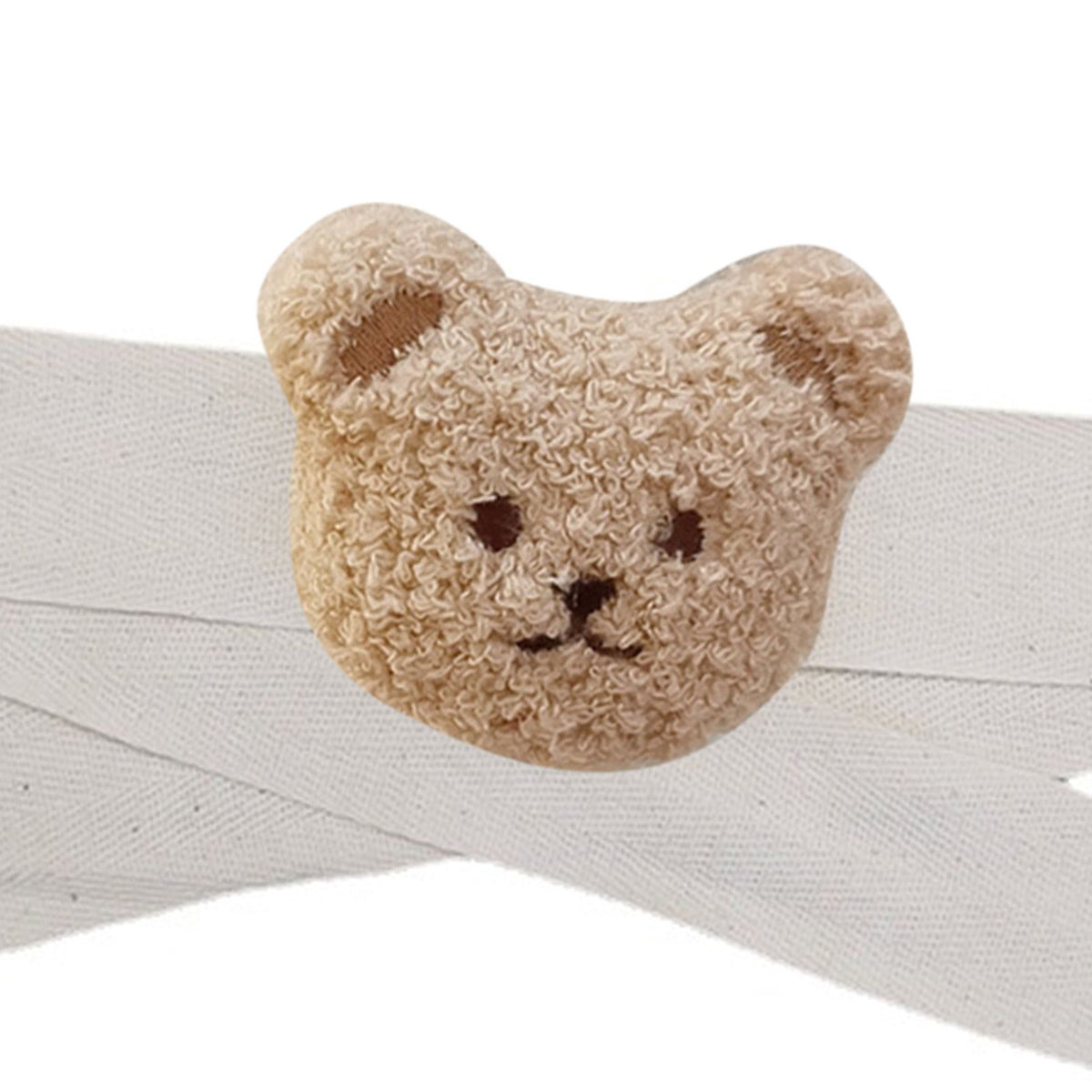 Curtain Tiebacks Embroidered Bear Head Curtain Strap Tie Rope Children Room Decoration Milk Tea Color Bear