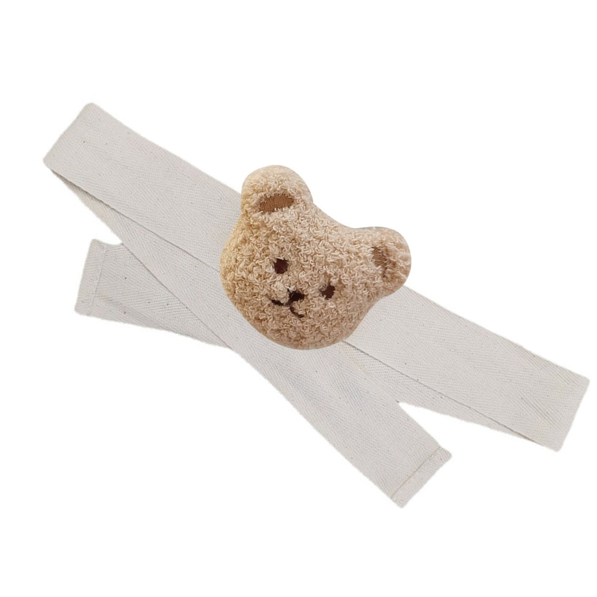 Curtain Tiebacks Embroidered Bear Head Curtain Strap Tie Rope Children Room Decoration Milk Tea Color Bear