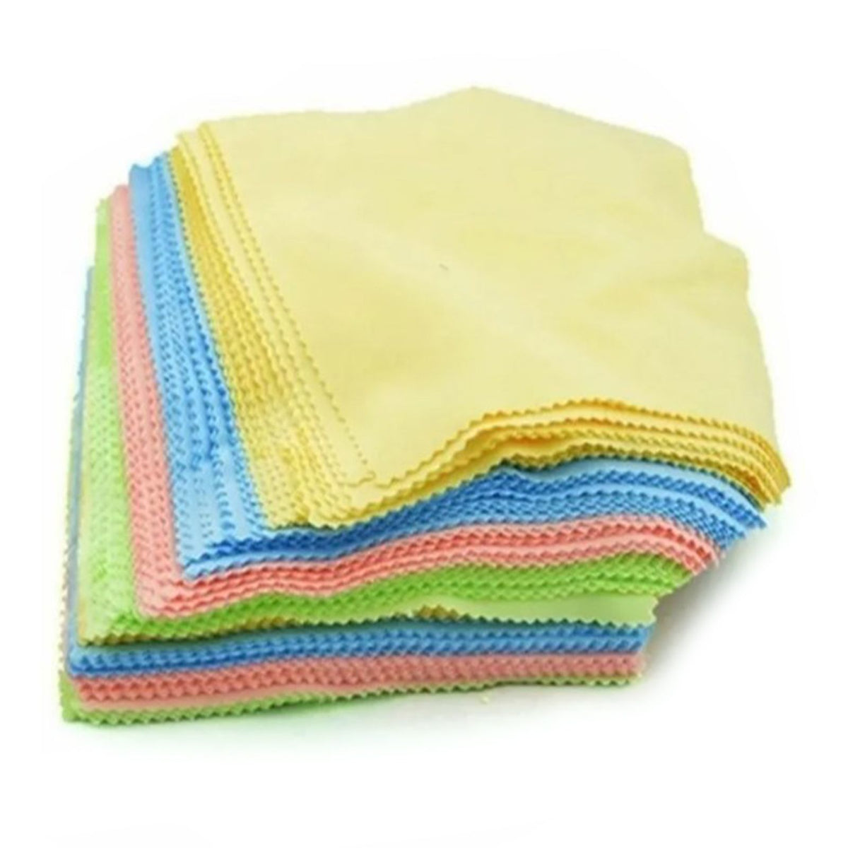 100Pcs Colorful Microfiber Cleaning Cloths Thickened Knitting Eyeglasses Cleaning Cloth 13x13cm