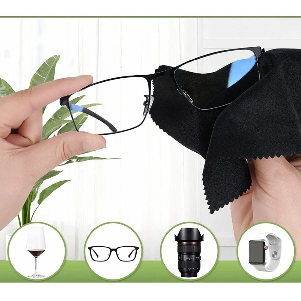 100Pcs Colorful Microfiber Cleaning Cloths Thickened Knitting Eyeglasses Cleaning Cloth 13x13cm