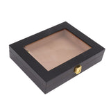 Cigar Humidors Box Transparent Window Cigar Humidor Mini Portable Cigar Box with Mechanical Hygrometer - Front View