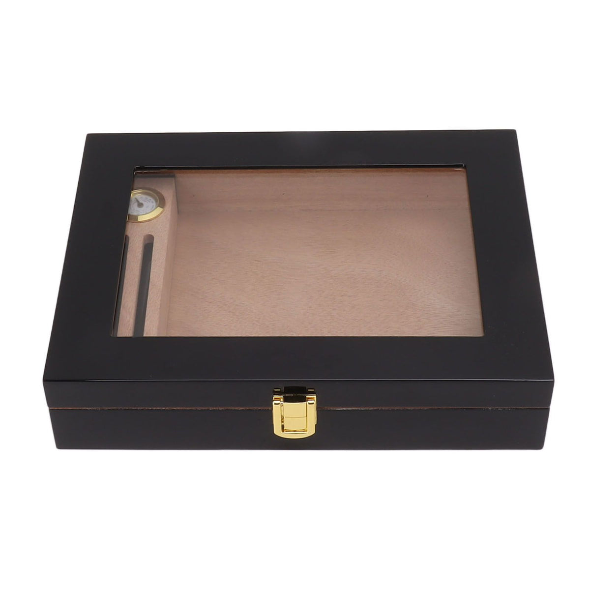 Cigar Humidors Box Transparent Window Cigar Humidor Mini Portable Cigar Box with Mechanical Hygrometer