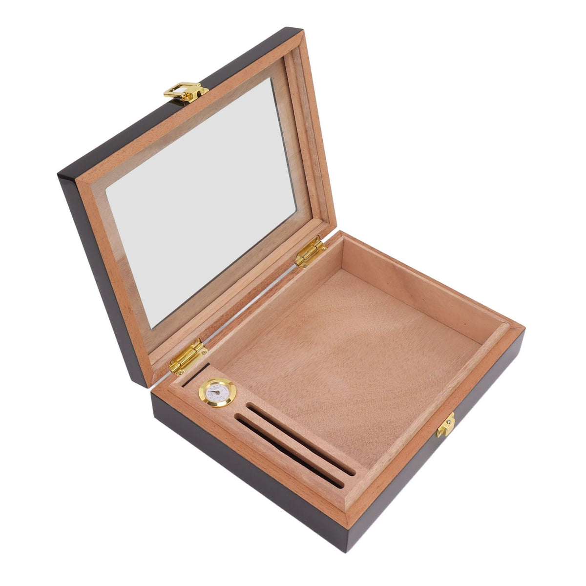 Cigar Humidors Box Transparent Window Cigar Humidor Mini Portable Cigar Box with Mechanical Hygrometer