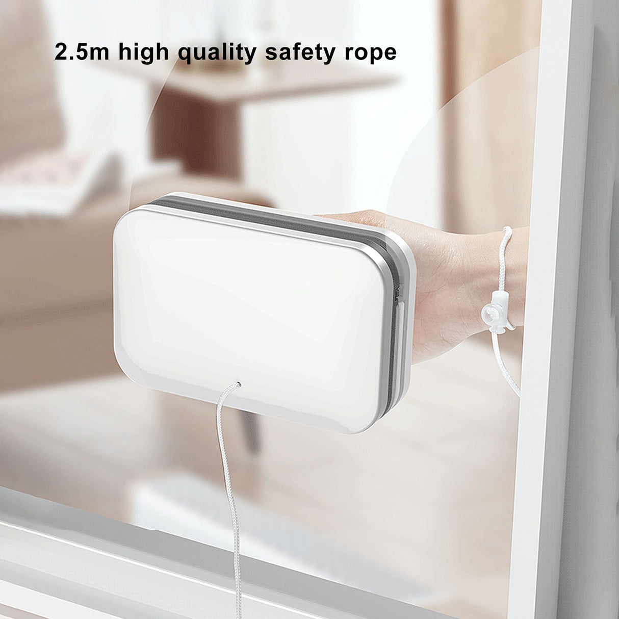 Magnetic Window Cleaner Large Handle Double Sided High Safety Sturdy Plastic Window Cleaning Tool for 3 to 10mm Glasses