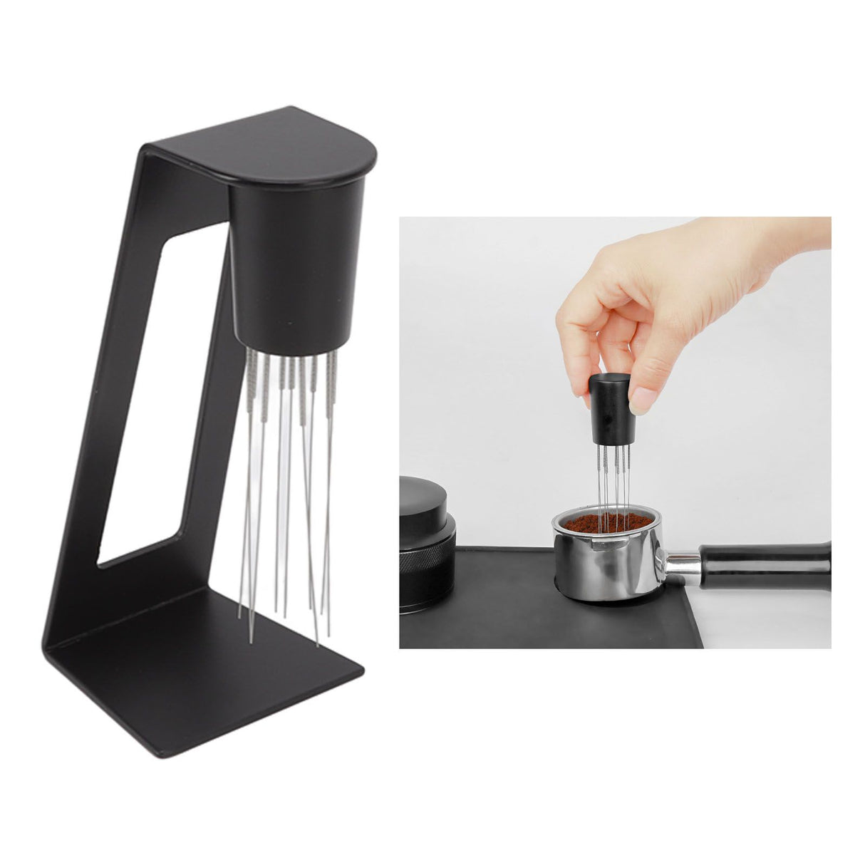 0.4mm Coffee Powder Needle Distributor Magnetic Detachable Coffee Stirrer Distribution Tool for Coffee Shop Black