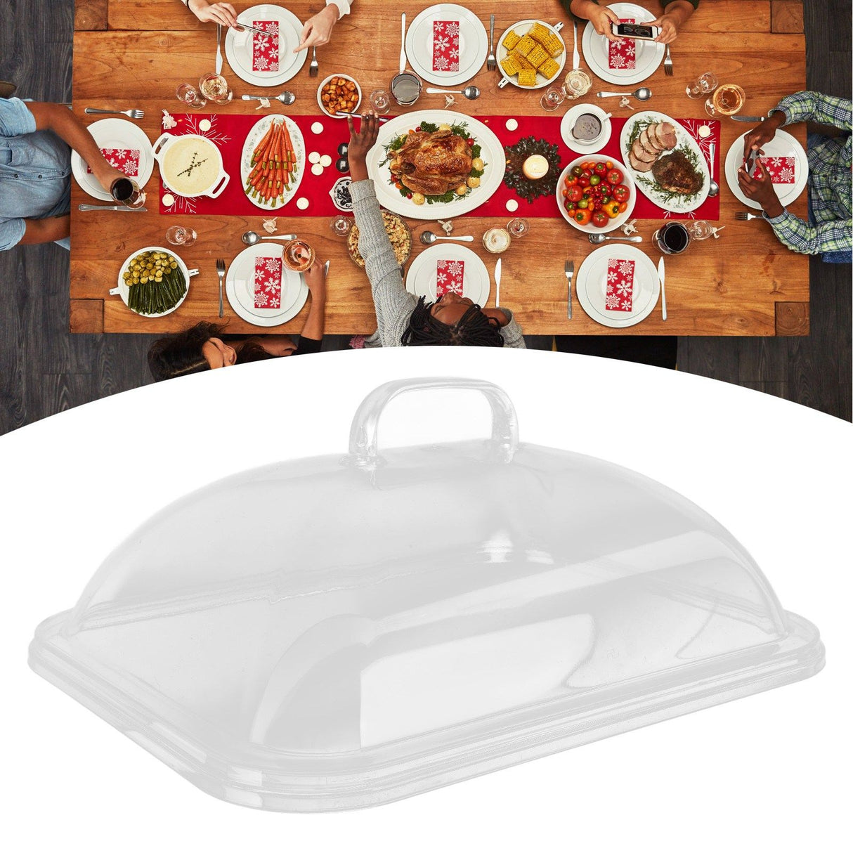 Splatter Cover Clear Transparent Acrylic Dustproof Rectangle Shape Convenient Practical Home Plate Covers for Kitchen S