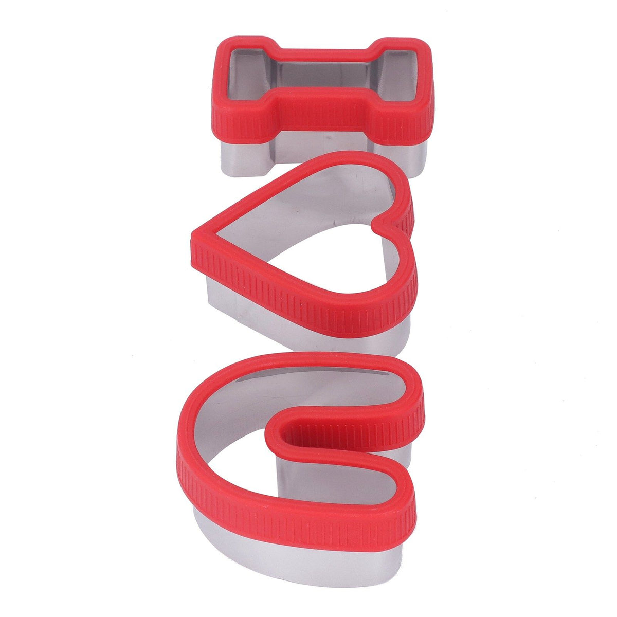 3 PCS Stainless Steel Biscuits Molds Valentine Day Cake Moulds Vegetable Sandwich Biscuits Cutters Red