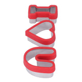 3 PCS Stainless Steel Biscuits Molds Valentine Day Cake Moulds Vegetable Sandwich Biscuits Cutters Red
