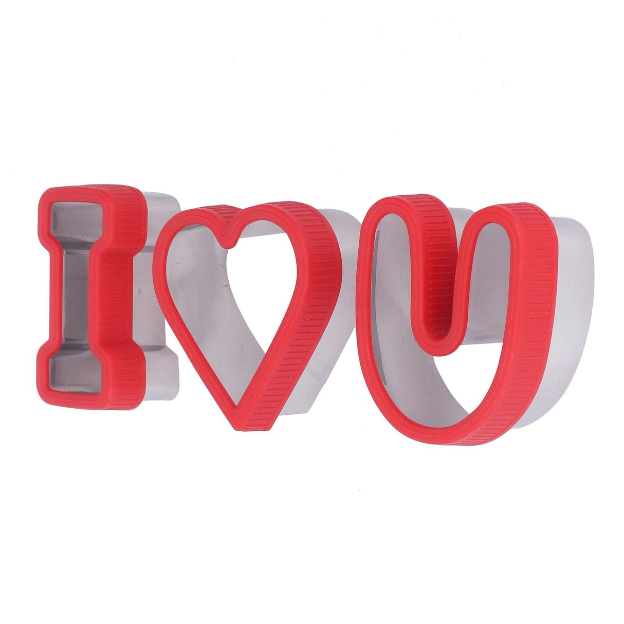 3 PCS Stainless Steel Biscuits Molds Valentine Day Cake Moulds Vegetable Sandwich Biscuits Cutters Red
