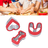 3 PCS Stainless Steel Biscuits Molds Valentine Day Cake Moulds Vegetable Sandwich Biscuits Cutters Red