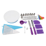 Cake Turntable Set Decorating Table Decorating Piping Nozzle Silicone Bag DIY Baking Set - Front View