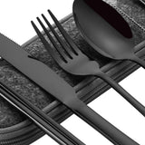 8 Pieces Stainless Steel Flatware Set Portable Travel Cutlery Set with Case Chopsticks Knife Fork Spoon Straws Cleaning Brush - Extra Image