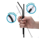 8 Pieces Stainless Steel Flatware Set Portable Travel Cutlery Set with Case Chopsticks Knife Fork Spoon Straws Cleaning Brush - Extra Image