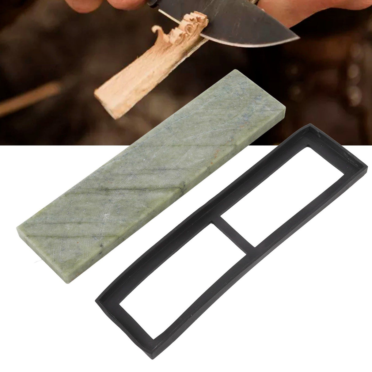 20x5x1.2cm 10000 Grit Kitchen Whetstone Natural Beryl with Base Sharpening Stone for Home