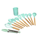 12pcs Nylon Cooking Utensil Set BPA Free Heat Resistant Prevents Stick Kitchen Utensil Set for Kitchen Tool - Front View
