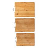 3 Pcs Bamboo Cutting Board Double Sided Double Use Different Sizes Wood Cutting Board Set for Home - Side View
