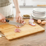 3 Pcs Bamboo Cutting Board Double Sided Double Use Different Sizes Wood Cutting Board Set for Home