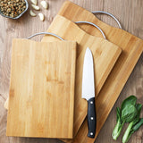 3 Pcs Bamboo Cutting Board Double Sided Double Use Different Sizes Wood Cutting Board Set for Home