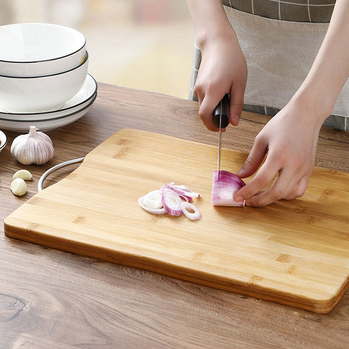 3 Pcs Bamboo Cutting Board Double Sided Double Use Different Sizes Wood Cutting Board Set for Home