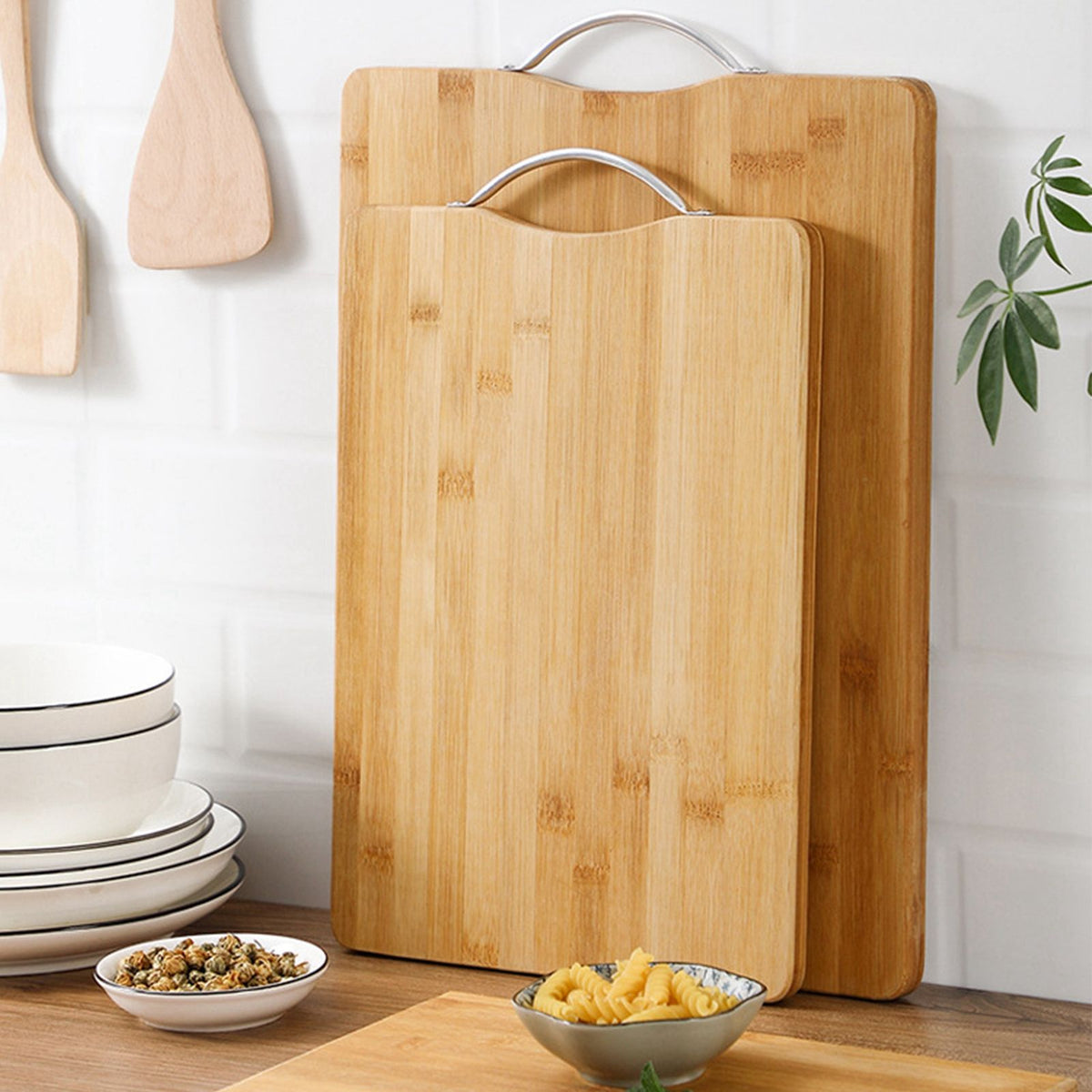 3 Pcs Bamboo Cutting Board Double Sided Double Use Different Sizes Wood Cutting Board Set for Home
