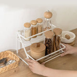 Spice Rack Organizer Seasoning Bottle Jar Shelf Multifunctional Home Kitchen Organizing Storage Rack Double Layer