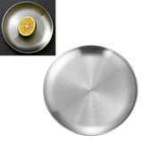 Stainless Steel Round Pizza Pan Tray Diameter 11.8in Round Brushed Metal Dinner Plates for Cake Dessert Fruit Western Cuisine