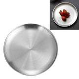 Stainless Steel Round Pizza Pan Tray Diameter 11.8in Round Brushed Metal Dinner Plates for Cake Dessert Fruit Western Cuisine - Side View