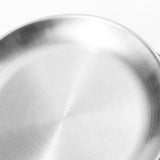 Stainless Steel Round Pizza Pan Tray Diameter 11.8in Round Brushed Metal Dinner Plates for Cake Dessert Fruit Western Cuisine