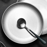 Stainless Steel Round Pizza Pan Tray Diameter 11.8in Round Brushed Metal Dinner Plates for Cake Dessert Fruit Western Cuisine - Extra Image