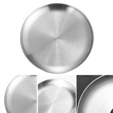 Stainless Steel Round Pizza Pan Tray Diameter 11.8in Round Brushed Metal Dinner Plates for Cake Dessert Fruit Western Cuisine - Extra Image