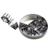24pcs Metal Biscuit Cutters Set Food Grade BPA Free Stainless Steel Biscuit Molds for Biscuits Chocolate Cake - Front View