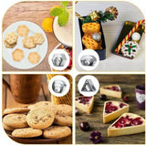 24pcs Metal Biscuit Cutters Set Food Grade BPA Free Stainless Steel Biscuit Molds for Biscuits Chocolate Cake