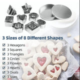 24pcs Metal Biscuit Cutters Set Food Grade BPA Free Stainless Steel Biscuit Molds for Biscuits Chocolate Cake