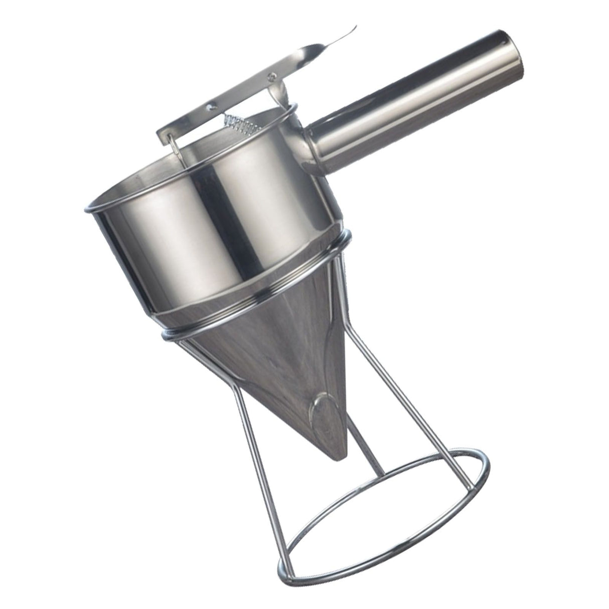 Stainless Steel Pancake Batter Dispenser Baking Cake Funnel Dispenser with Stable Rack for Takoyaki Ball Waffles