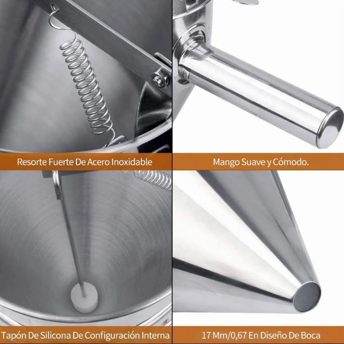 Stainless Steel Pancake Batter Dispenser Baking Cake Funnel Dispenser with Stable Rack for Takoyaki Ball Waffles