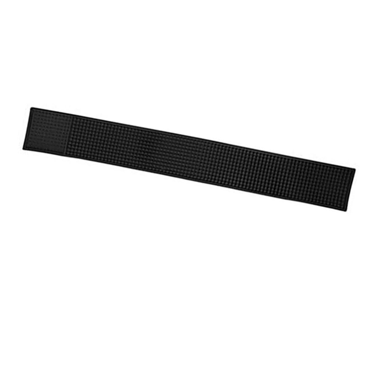 60x8x1CM Bar Rail Mat PVC Black Antiskid Bar Service Spill Mat for Coffee Hairdressing