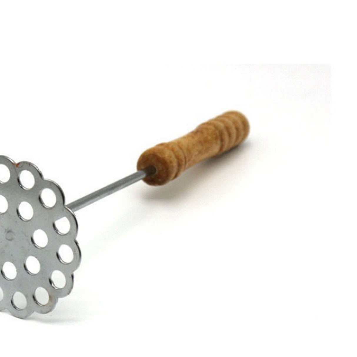 5pcs Potato Masher Portable Stainless Steel Wooden Handle Manual Spud Smasher Kitchen Tool