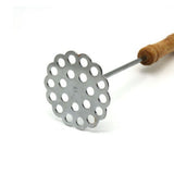 5pcs Potato Masher Portable Stainless Steel Wooden Handle Manual Spud Smasher Kitchen Tool - Extra Image