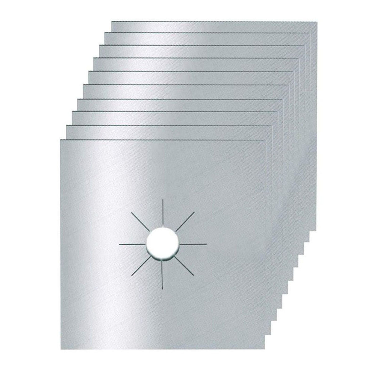 10pcs Gas Range Stove Cover Thickness 0.2mm Waterproof Reusable Heat Resistant Fiberglass Gas Stove Protector Pad Silver