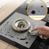 10pcs Gas Range Stove Cover Thickness 0.2mm Waterproof Reusable Heat Resistant Fiberglass Gas Stove Protector Pad Silver