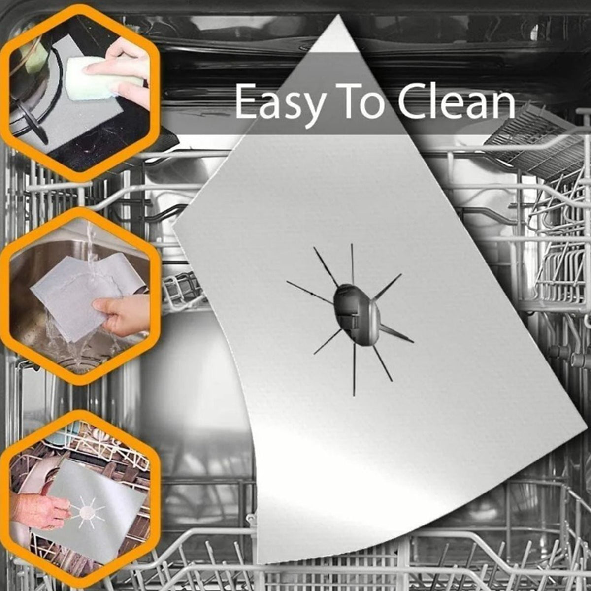 10pcs Gas Range Stove Cover Thickness 0.2mm Waterproof Reusable Heat Resistant Fiberglass Gas Stove Protector Pad Silver