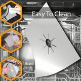 10pcs Gas Range Stove Cover Thickness 0.2mm Waterproof Reusable Heat Resistant Fiberglass Gas Stove Protector Pad Silver - Extra Image