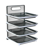Wall Mounted Food Sorting Tray 4 Layers Storage Tray Collapsible Side Dish Stacking Storage for Hotpot Kitchen Grey