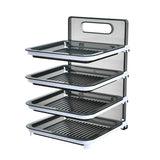 Wall Mounted Food Sorting Tray 4 Layers Storage Tray Collapsible Side Dish Stacking Storage for Hotpot Kitchen Grey