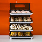 Wall Mounted Food Sorting Tray 4 Layers Storage Tray Collapsible Side Dish Stacking Storage for Hotpot Kitchen Grey
